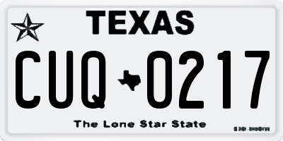 TX license plate CUQ0217