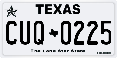 TX license plate CUQ0225