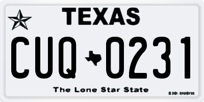 TX license plate CUQ0231