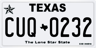 TX license plate CUQ0232