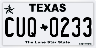 TX license plate CUQ0233