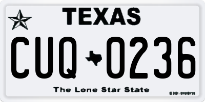 TX license plate CUQ0236