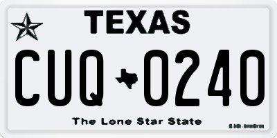 TX license plate CUQ0240