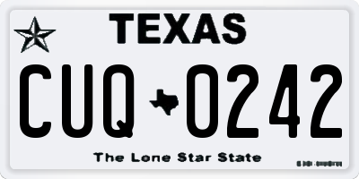 TX license plate CUQ0242