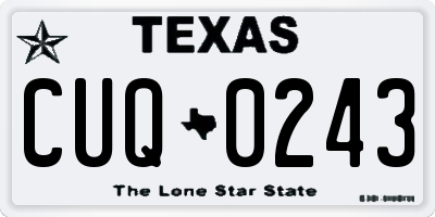TX license plate CUQ0243