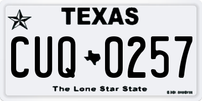 TX license plate CUQ0257