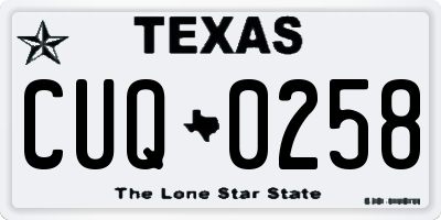 TX license plate CUQ0258