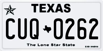 TX license plate CUQ0262