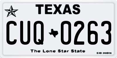 TX license plate CUQ0263