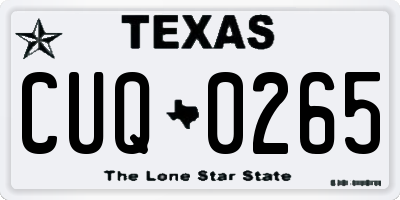 TX license plate CUQ0265