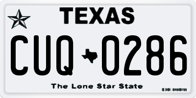 TX license plate CUQ0286