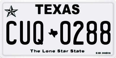 TX license plate CUQ0288