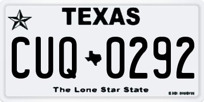 TX license plate CUQ0292
