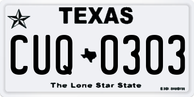 TX license plate CUQ0303