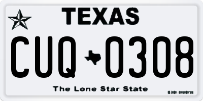 TX license plate CUQ0308