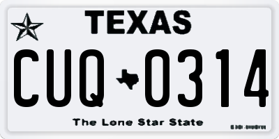 TX license plate CUQ0314