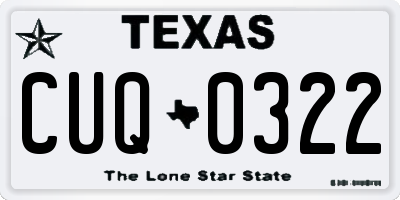 TX license plate CUQ0322
