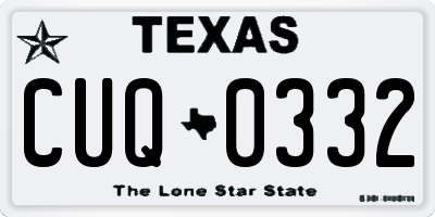 TX license plate CUQ0332