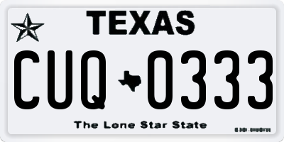 TX license plate CUQ0333