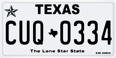 TX license plate CUQ0334