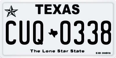 TX license plate CUQ0338