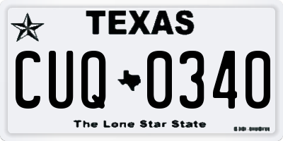 TX license plate CUQ0340