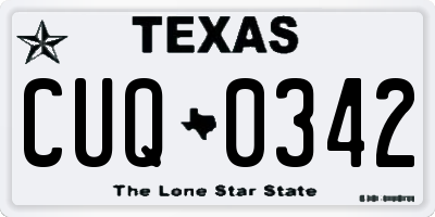 TX license plate CUQ0342