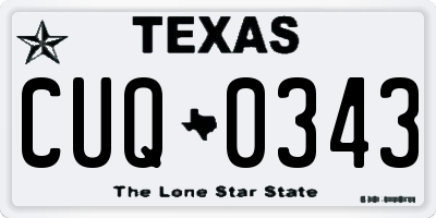 TX license plate CUQ0343