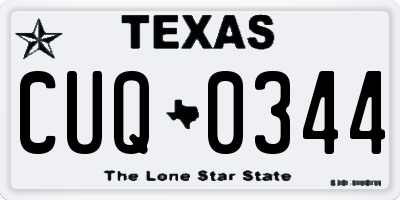 TX license plate CUQ0344