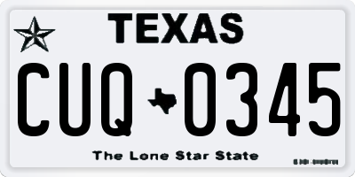 TX license plate CUQ0345