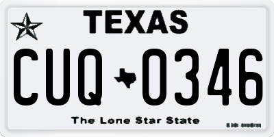 TX license plate CUQ0346