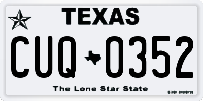 TX license plate CUQ0352