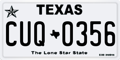 TX license plate CUQ0356