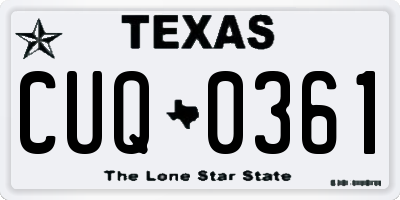 TX license plate CUQ0361