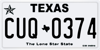 TX license plate CUQ0374