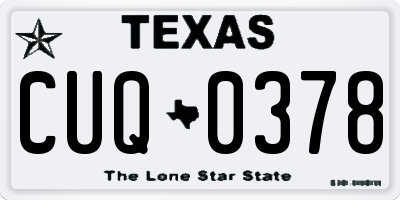 TX license plate CUQ0378