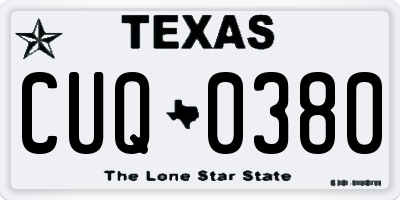 TX license plate CUQ0380