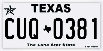 TX license plate CUQ0381