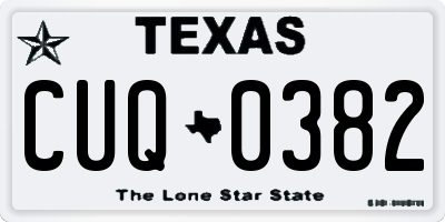 TX license plate CUQ0382
