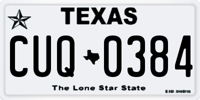 TX license plate CUQ0384