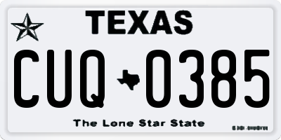 TX license plate CUQ0385