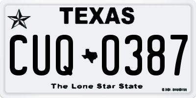 TX license plate CUQ0387
