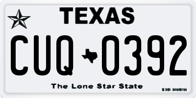 TX license plate CUQ0392
