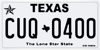 TX license plate CUQ0400