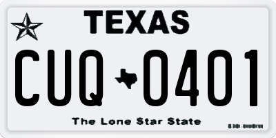 TX license plate CUQ0401