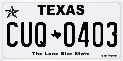 TX license plate CUQ0403