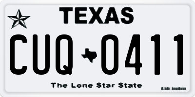 TX license plate CUQ0411
