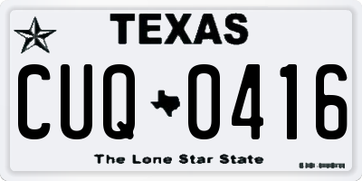 TX license plate CUQ0416
