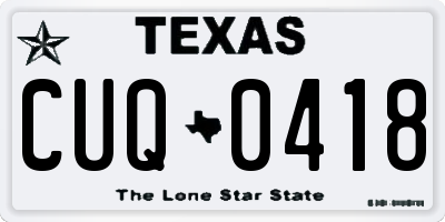TX license plate CUQ0418