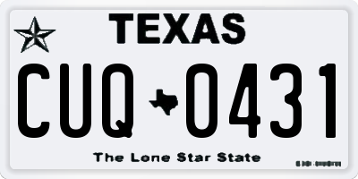 TX license plate CUQ0431